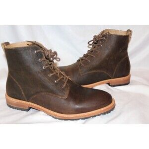 NISOLO MEN'S ALL WEATHER MARTIN SUEDE BOOTS WAXED BROWN $280 NWOB